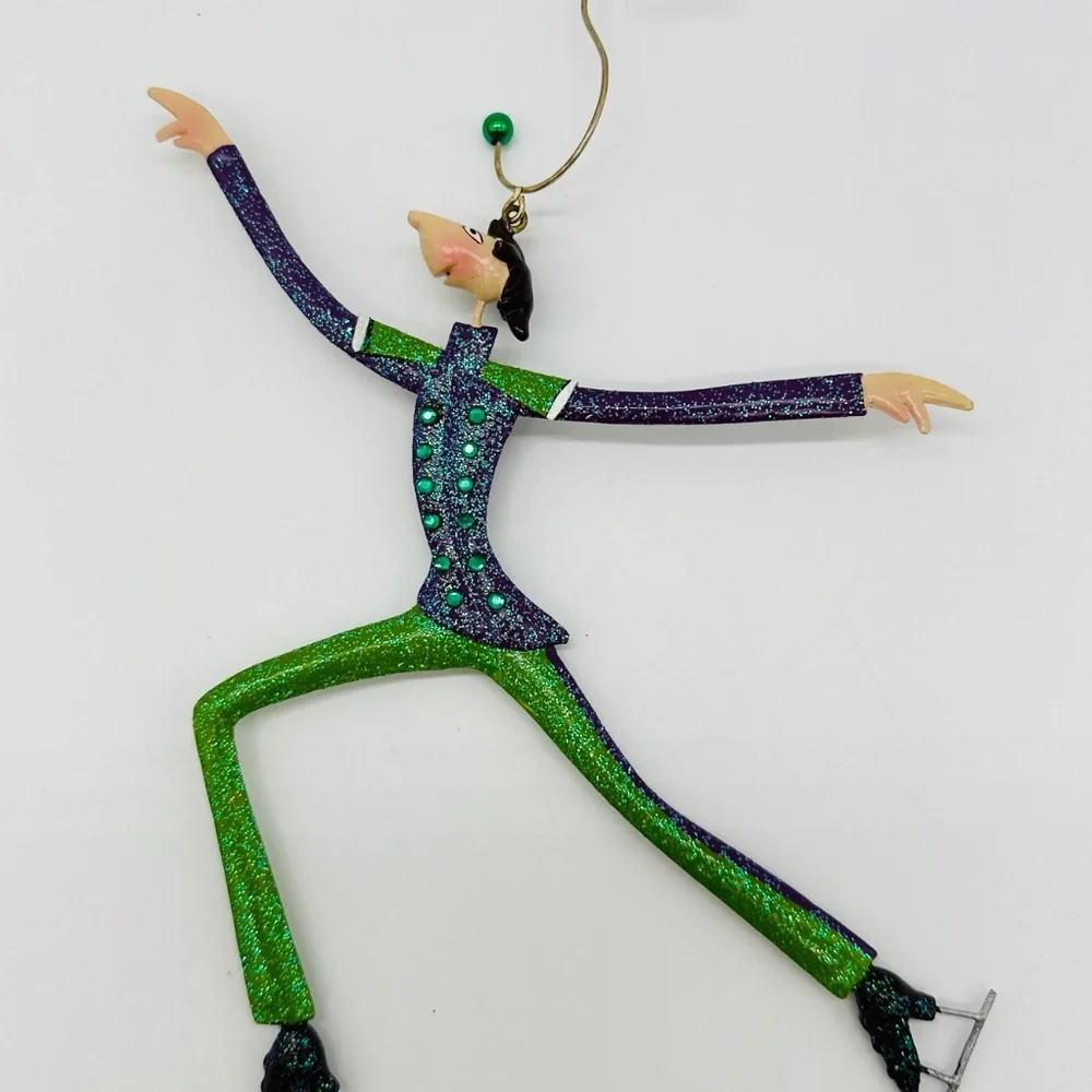 Marquis by Waterford Giddie Guy Gliding Ice Skater Metal Christmas Ornament 2004
